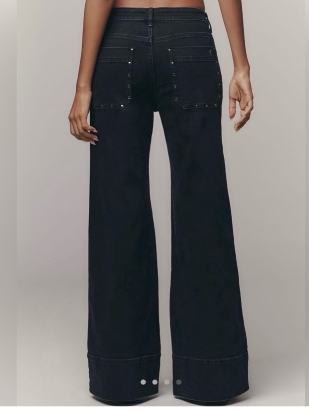 Wide Leg High-Rise Jeans in Black by pilcro